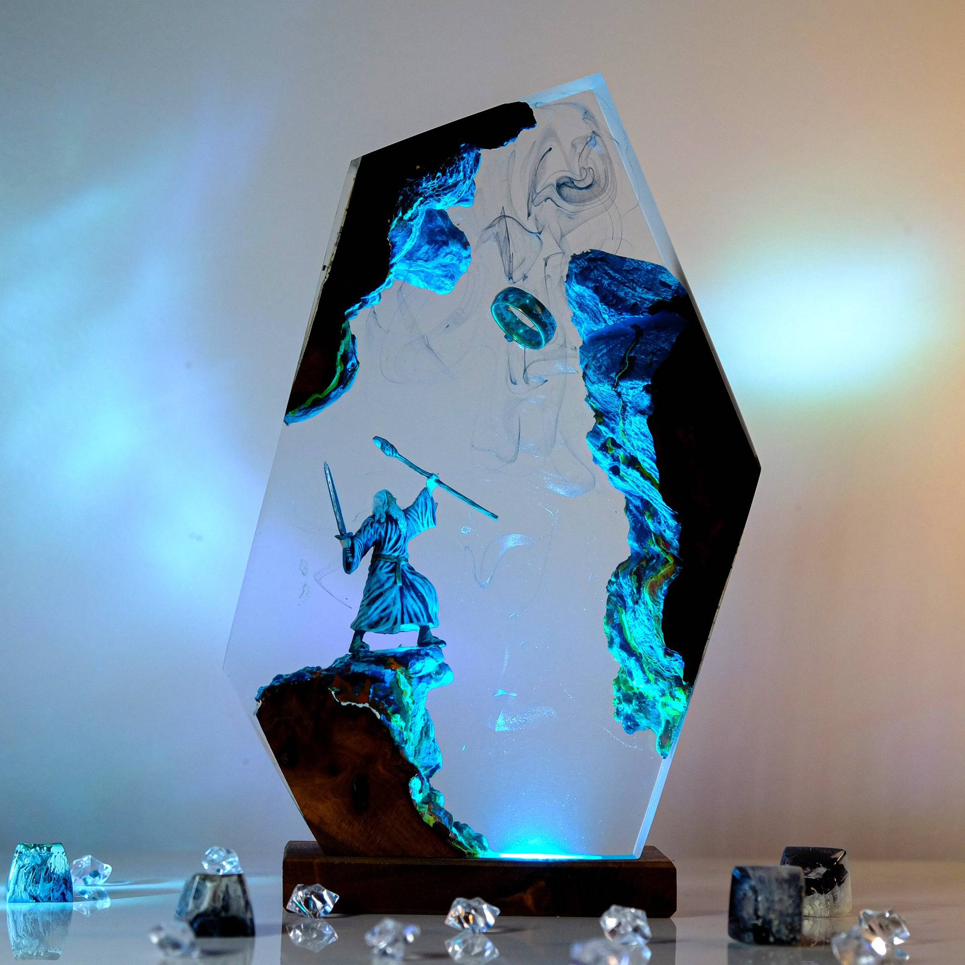 Lighting Decor For Wedding - Luminária de Resina com Figura de