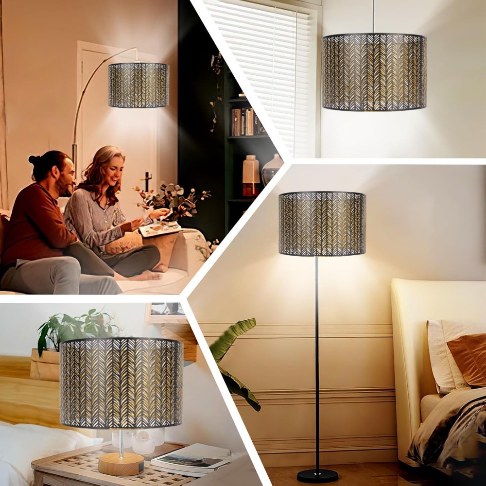 Abajur de ferro simples com pa - Geometric Lamp Shade avaliação e preço