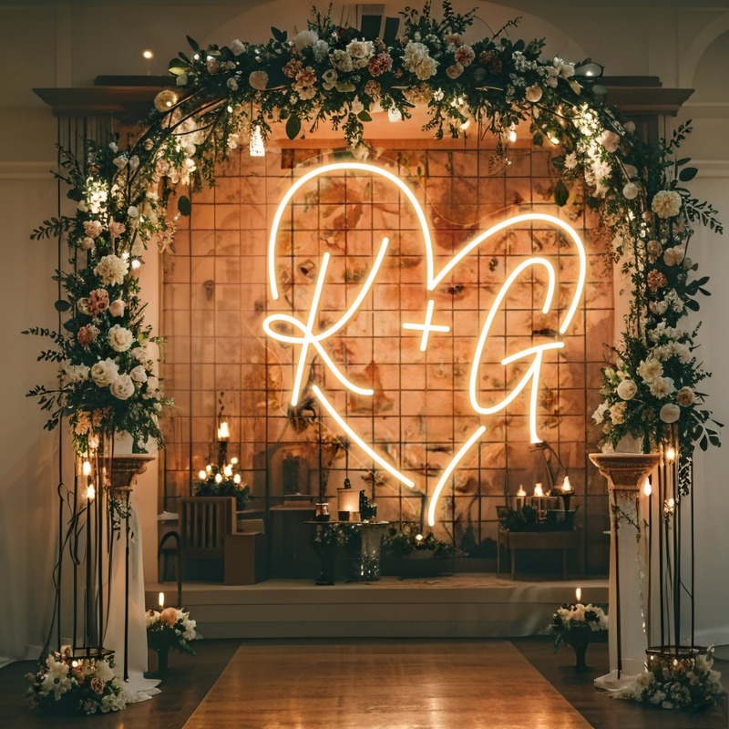 Iniciais personalizadas coraçã - Lighting Decor For Wedding avaliação e preço
