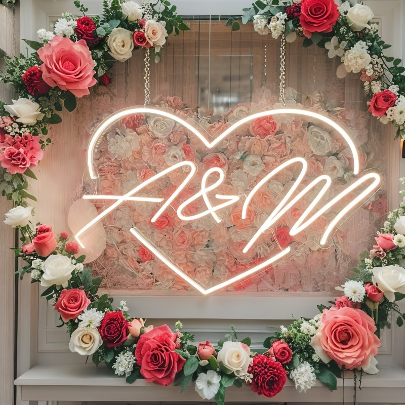 Iniciais personalizadas coraçã - Lighting Decor For Wedding avaliação e preço