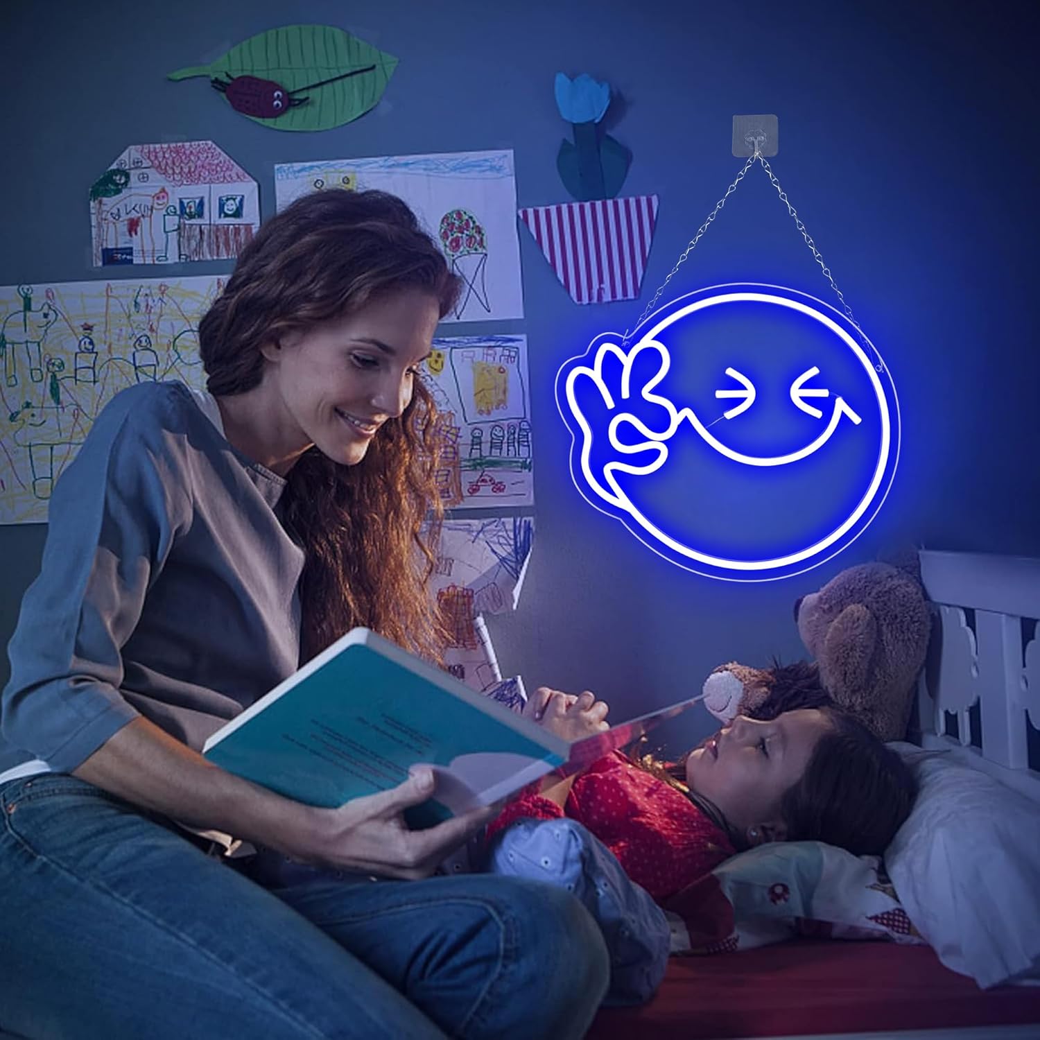 Emoji sorriso ok sinal de néon - Ok Lighting Decor avaliação e preço