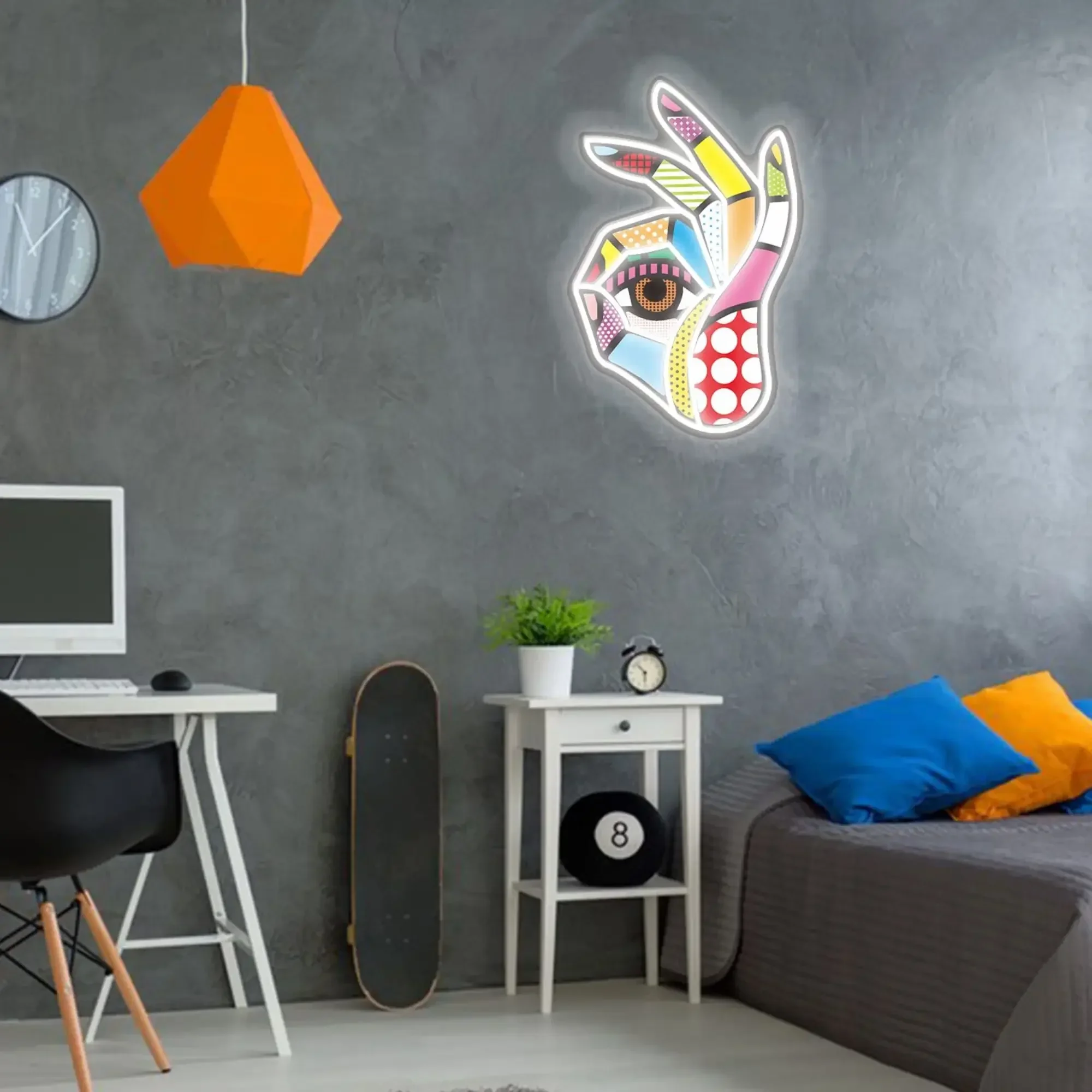 Letreiro Neon LED Impresso 'OK - Ok Lighting Decor avaliação e preço