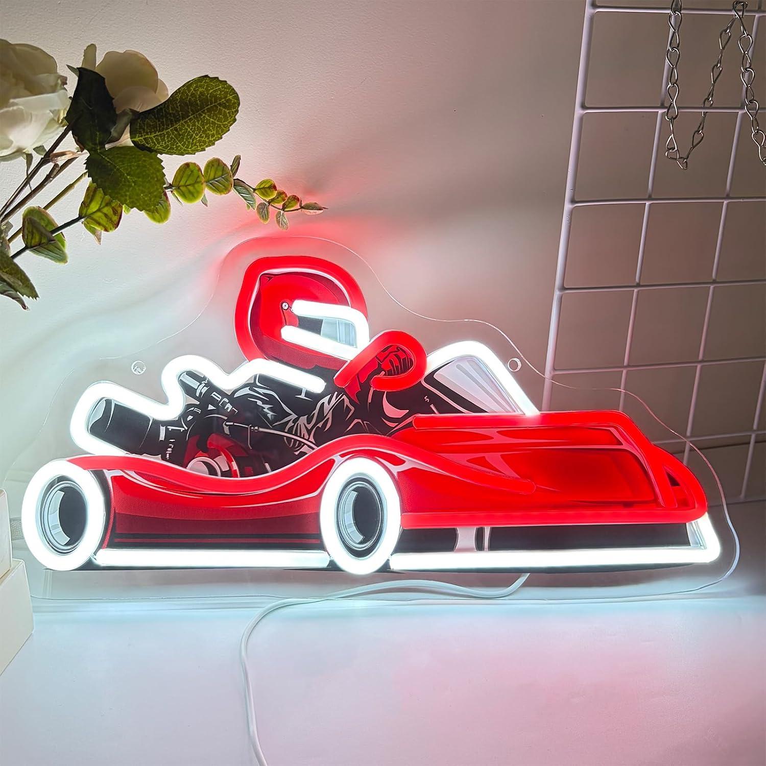 Letreiro Neon Go Kart Racer co - Decor Kart Lighting avaliação e preço